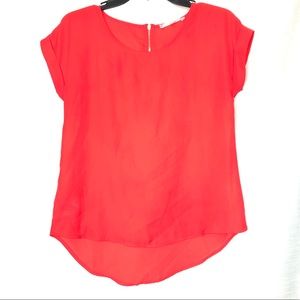 PINK ROSE High Low shirt (Coral Red)